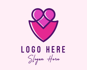 Dermatology - Dating Heart Shield logo design
