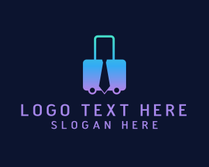 Travel Agent - Businessman Necktie Luggage logo design