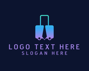 Businessman Necktie Luggage Logo