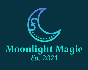Nighttime - Gradient Moon Line Art logo design