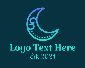 Astrological - Gradient Moon Line Art logo design