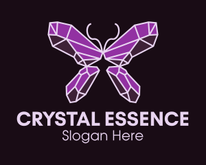 Mineral - Crystal Gem Butterfly logo design