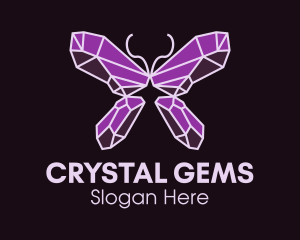 Crystal Gem Butterfly logo design