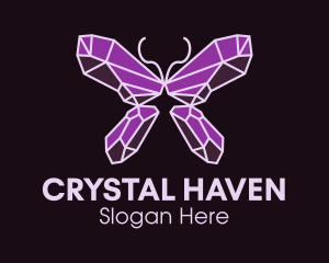 Crystal Gem Butterfly logo design