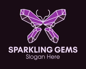 Crystal Gem Butterfly logo design