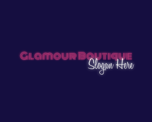 Glamour - Neon Night Club logo design
