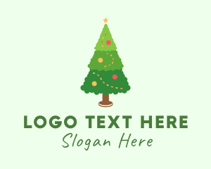 Pine Tree - Christmas Tree Home Decoration logo design