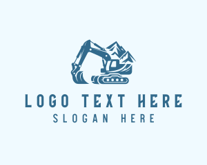 Mining - Mountain Excavator Construction logo design