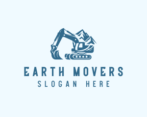 Mountain Excavator Construction logo design
