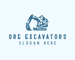 Mountain Excavator Construction logo design