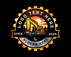 Heavy Machinery - Industrial Excavator Machinery logo design