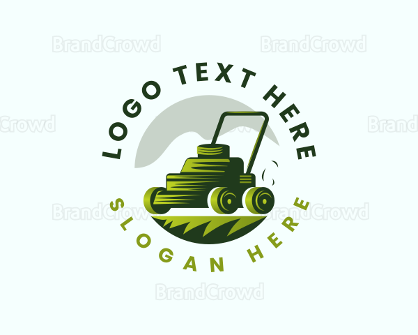 Grass Lawn Mower Logo