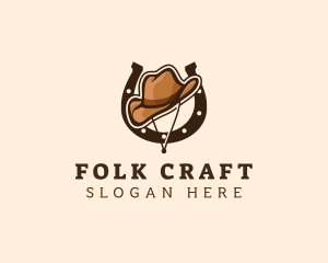 Folk - Cowboy Horseshoe Rodeo logo design