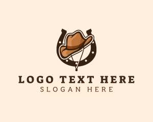 Western - Cowboy Horseshoe Rodeo logo design