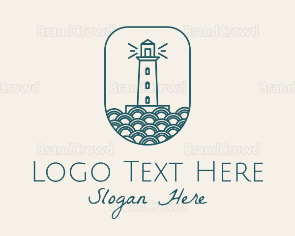 Blue Lighthouse Badge Logo