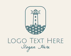 Badge - Blue Lighthouse Badge logo design