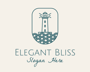 Spot Light - Blue Lighthouse Badge logo design