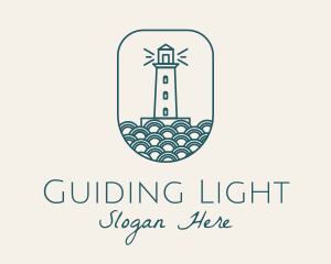 Blue Lighthouse Badge logo design