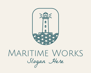 Blue Lighthouse Badge logo design