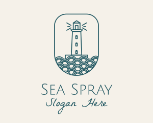 Blue Lighthouse Badge logo design