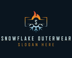 Flame Snowflake HVAC logo design