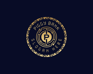 Digital Cryptocurrency Circuit logo design