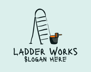 Ladder - Painter Folding Staircase logo design