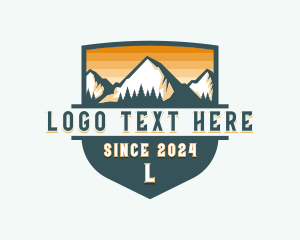 Trekking - Hiking Trekking Mountain Adventure logo design