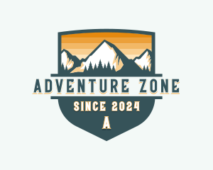 Hiking Trekking Mountain Adventure logo design