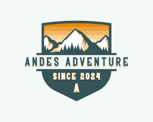 Hiking Trekking Mountain Adventure logo design