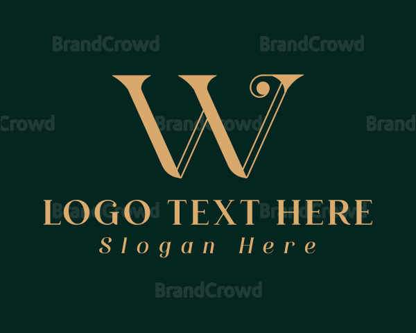 Premium Gold Letter W Logo