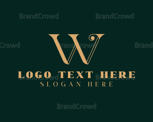 Premium Gold Letter W Logo