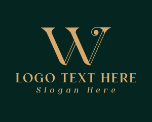 High End Industry - Premium Gold Letter W logo design