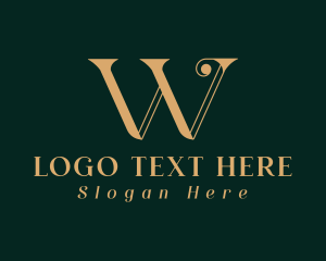 Premium Gold Letter W Logo