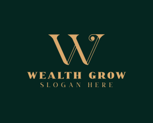 Premium Gold Letter W logo design