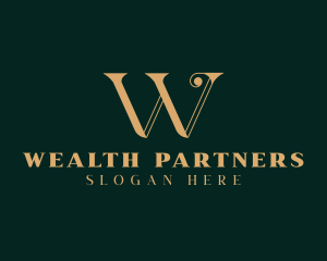 Premium Gold Letter W logo design