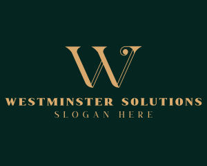 Premium Gold Letter W logo design