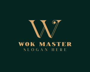 Premium Gold Letter W logo design