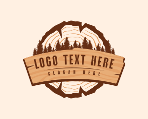 Emblem - Forest Wood Plank logo design