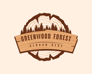 Forest Wood Plank logo design