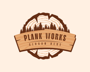 Plank - Forest Wood Plank logo design