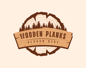 Forest Wood Plank logo design