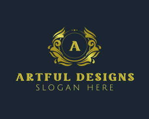 Floral Royal Shield logo design