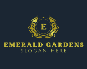 Floral Royal Shield logo design