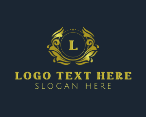 Lettermark - Floral Royal Shield logo design