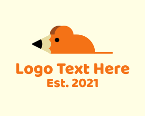Illustrate - School Rat Pencil logo design