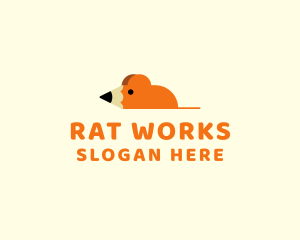 Rat - School Rat Pencil logo design