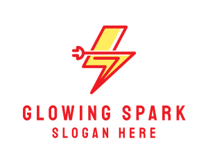 Lightning Electric Plug logo design