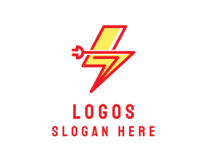 Volt - Lightning Electric Plug logo design