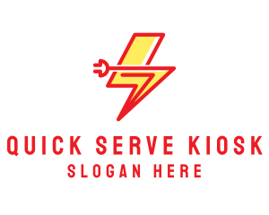 Lightning Electric Plug logo design